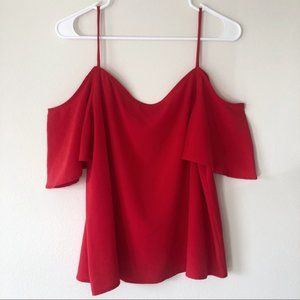 🔥 2/$20 BP Red Cold Shoulder Flowy Tank Top